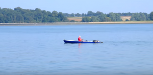 Seal jumps aboard boat