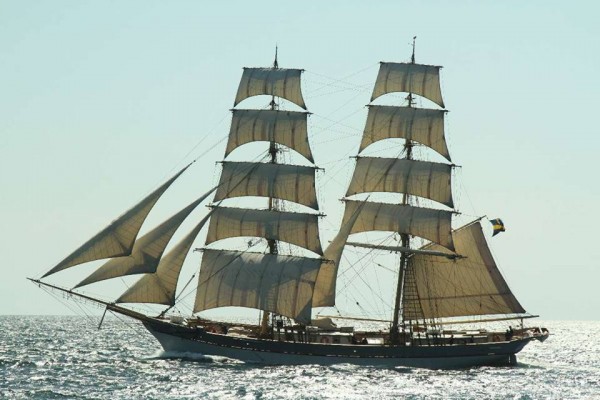 Tall ship under sail