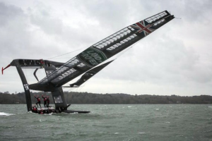 T2 capsizing during training on the Solent (c) Harry KH/Land Rover BAR