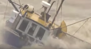 boat hits monster waves