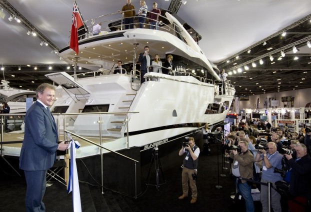 Hugh Bonneville at the London Boat Show 2016 Sunseeker