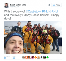 British adventurer Sarah Outen is reunited with rowboat Happy Socks