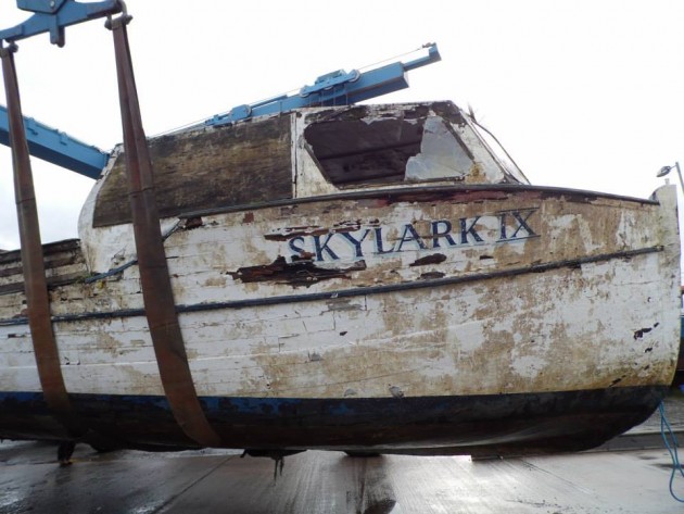 Skylark IX sits on a lift