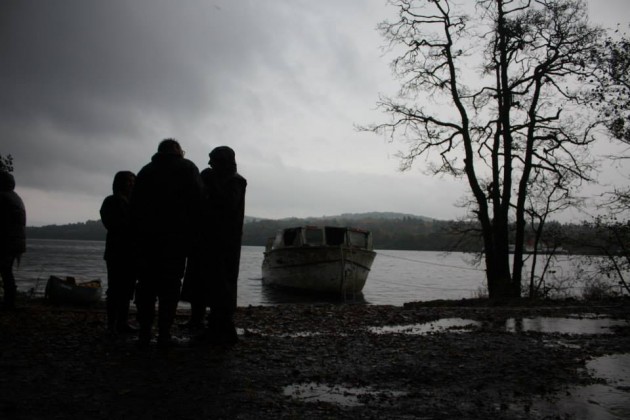 Skylark IX in the shallows of River Leven