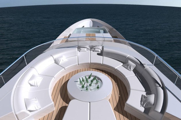 The sundeck onboard the Benetti Fisker 50