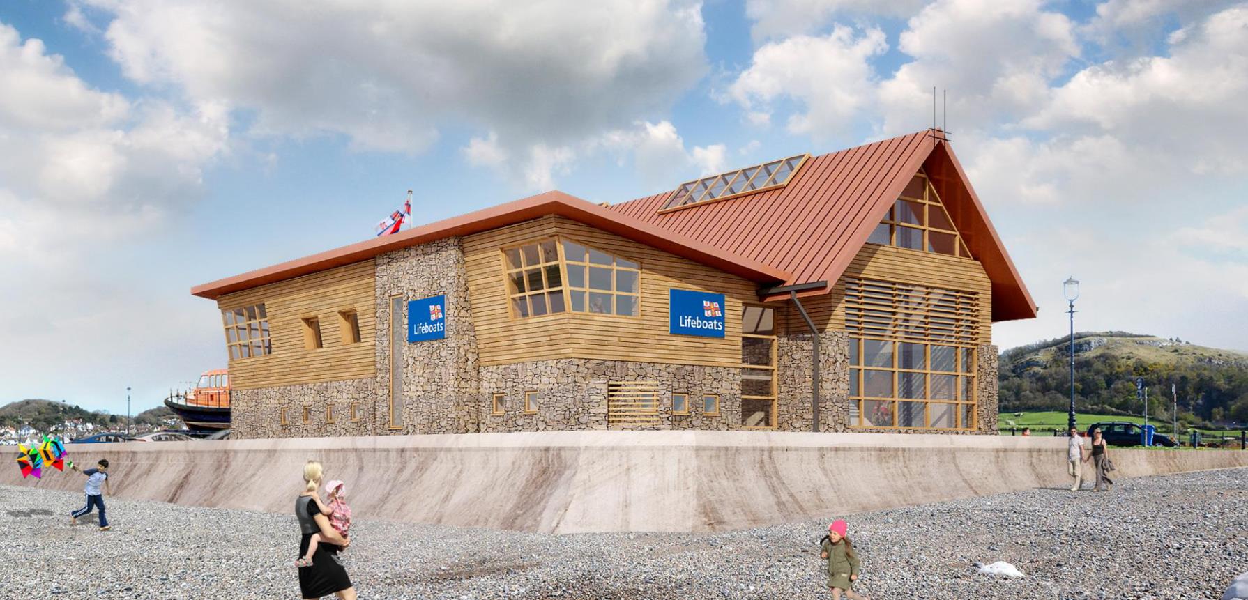 The new RNLI boathouse for Llandudno is currently being built