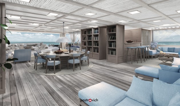 Part of the main salon of the 80m X-Prime Pastrovich