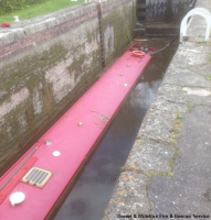 Sunk canal boat on Kennet & Avon Canal