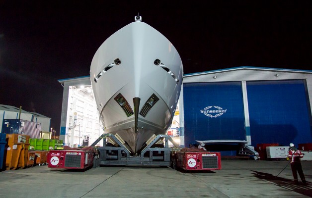 The impressive bow of the Sunseeker 155 Yacht