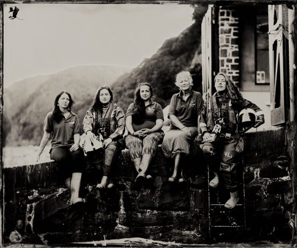 Five women of Clovelly RNLI Jack Lowe Lifeboat Project