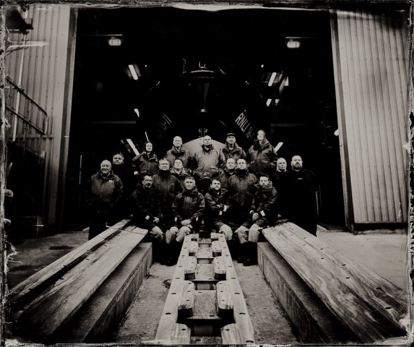 Angle RNLI pose as part of The Lifeboat Project