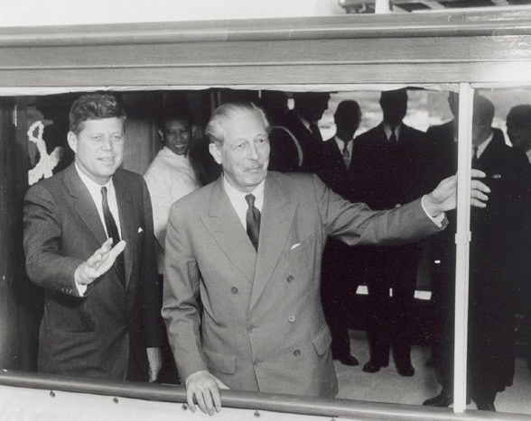 JFK on board Presidential yacht the U.S.S Sequoia