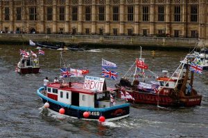 Brexit campaigners on the River Thames