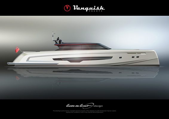 The new Vanquish VQ90 Veloce. Credit Vanquish Yachts