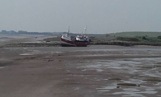 Corontine' ran aground in the Fleetwood dock . Skipper arrested