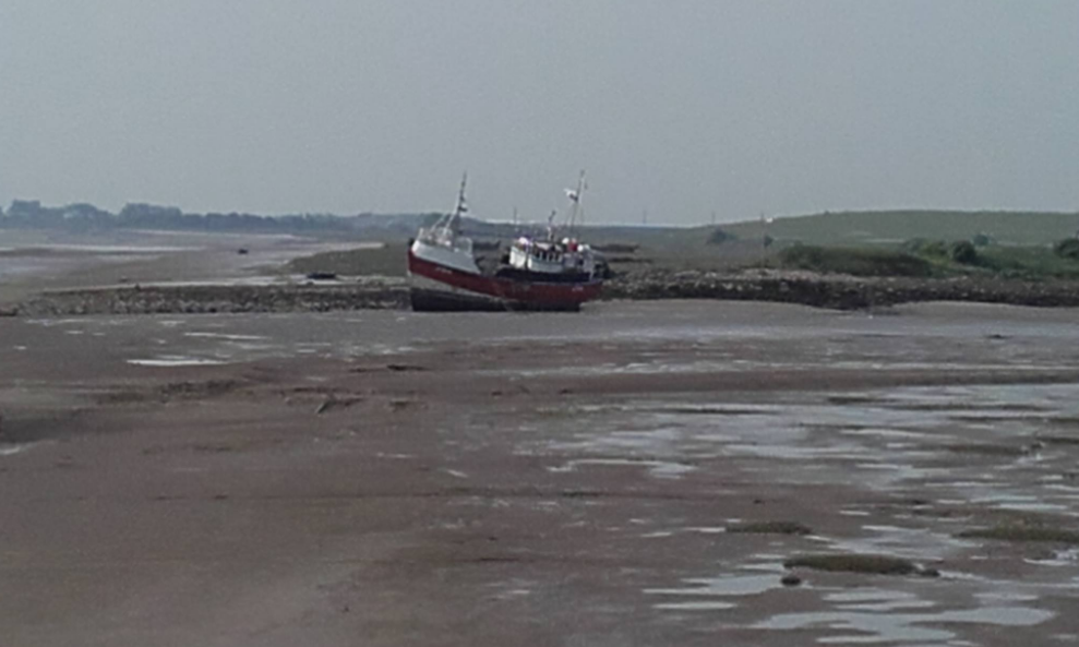 Corontine' ran aground in the Fleetwood dock . Skipper arrested