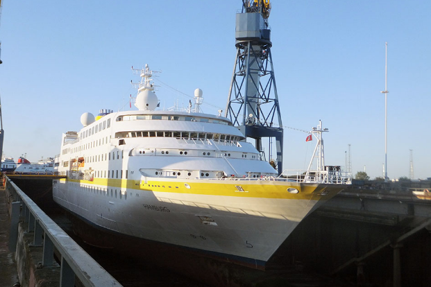 Cruise ship Hamburg that grounded in the Sound of Mull, Scotland