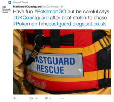 Coastguard issues warning about Pokémon GO