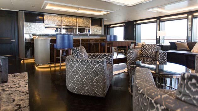 Aquila following her refit at Pendennis Shipyard in Falmouth