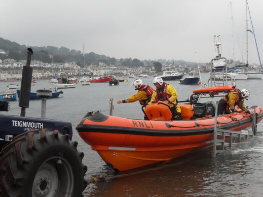 Teignmouth Lifeboat being launched