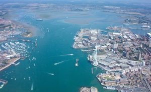 Portsmouth Harbour - the location of the unexploded bomb