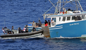 Royal Navy HMS Mommouth rescues Canadian fisherman