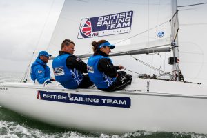 Sonar Class Helm John Robertson, 44, Hannah Stodel and Steve Thomas