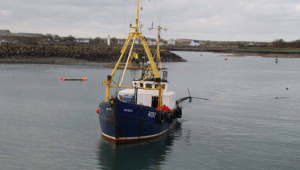 The trawler Karen that was dragged backwards by a Royal Navy submarine