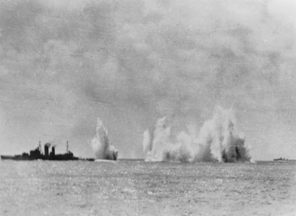 Battle of the Java Sea - HMS Exeter under attack