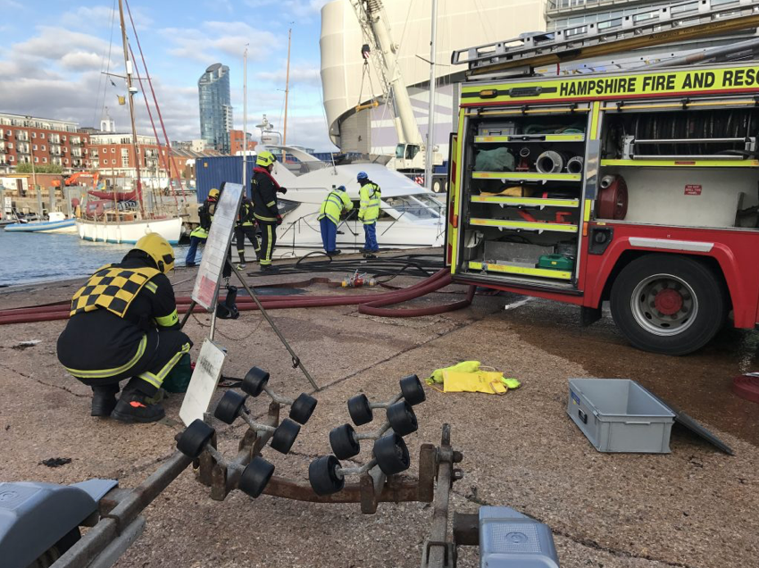 GAFIRS respond to boat fire in The Solent