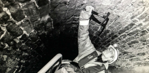 Engineer inspects the Standedge Tunnel