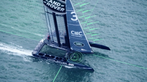 Land Rover BAR R1 - the boat the team is planning to use in the America's Cup final in Bermuda in 2017