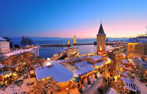 lindau harbour at Christmas