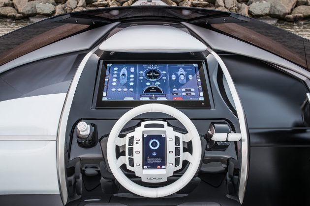 a motor yacht console