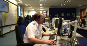 The UK Coastguard operations centre at Falmouth