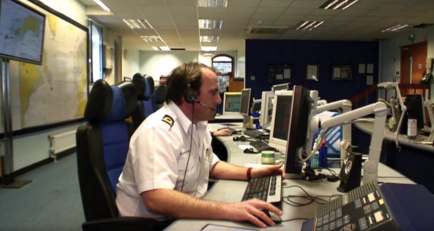 The UK Coastguard operations centre at Falmouth