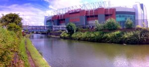 A section of the Bridgewater Canal by Old Trafford