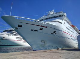 The Carnival Elation cruise ship docked