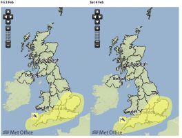 The wind warning issued by the Met Office