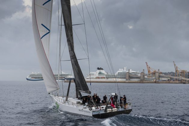 A racing yacht in Bridgetown, Barbados