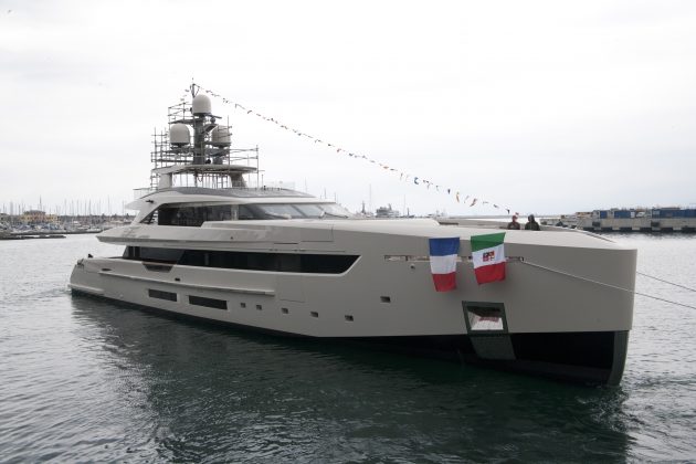 M/Y Vertige following the launch in Genoa, Italy