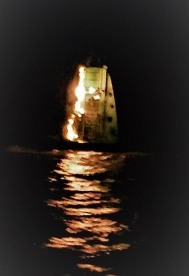 The crew of the Sheerness RNLI respond to callout in Thames Estuary where a light buoy was on fire