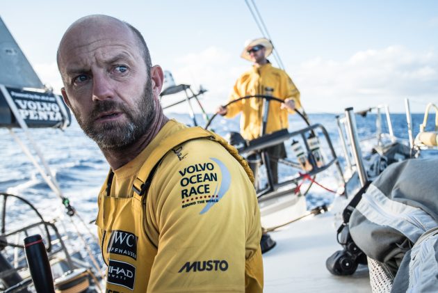 Ian Walker on board the winning Volvo Ocean Race boat