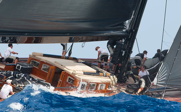 crew on a sailing boat