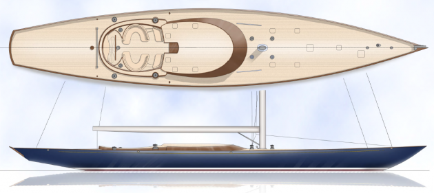 Render of a sailing superyacht