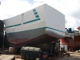 Fishing boat being built in Cornwall