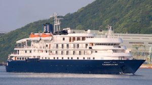 Cruise ship Caledonia Sky which caused damage to a coral reef in Indonesia