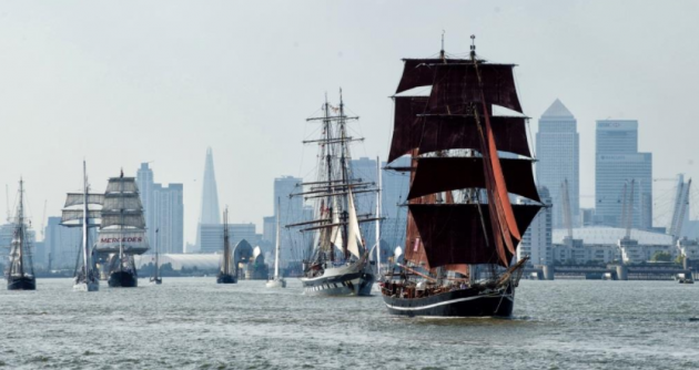 tall ships on the Thames