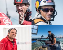 Four of the skippers for the America's Cup