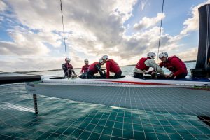 sailors on catamaran